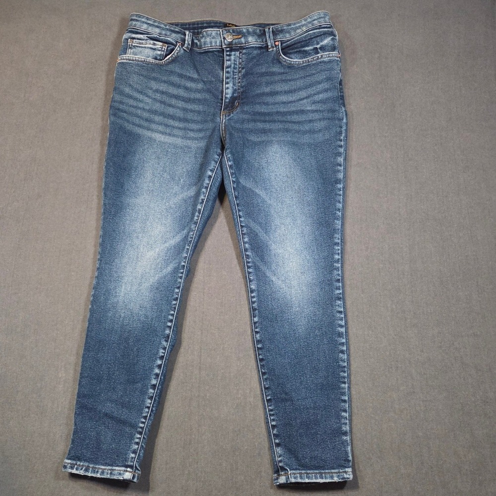 Lee Skinny Jeans Womens 33 Medium Blue Stretch Denim Mid Rise Casual